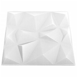 Acheter vidaXL Panneaux muraux 3D 12 pcs 50x50 cm blanc diamant 3 m²