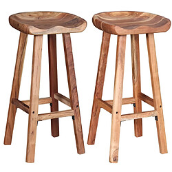 vidaXL Tabourets de bar lot de 2 bois d'acacia massif 