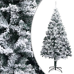 vidaXL Sapin de Noël artificiel avec neige floquée vert 210 cm PVC 