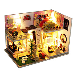 1/24 3d BRICOLAGE En Bois Maison de Poupée Kit avec Led Lumière, Miniature Maison, mini Assemblé Maison Modèle de Bâtiment avec Housse de protection,