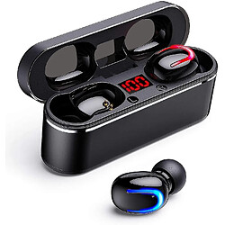 Universal Bouchons d'oreilles sans fil, casque Bluetooth 5.0, mini casque avec son stéréo dans l'oreille, micro intégré 