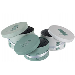 Dansmamaison Set De 3 Boite Dragon Papier Blanc/Menthe