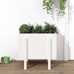 Maison Chic Jardinière,Bac à fleurs - pot de fleur blanc 62x50x57 cm bois massif de pin -GKD33081