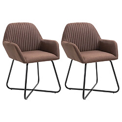 vidaXL Chaises à manger lot de 2 marron tissu