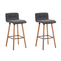 Acheter Non Lot de 2 tabourets de bar Lincoln tissu naturel