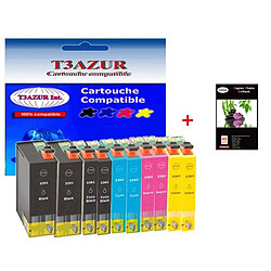 T3Azur 10 cartouches d'encre compatibles 33XL pour Epson Expression Premium XP-635 +10f PPA6 