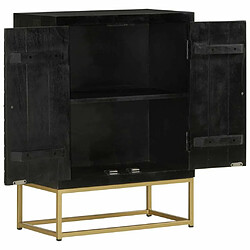 Acheter Maison Chic Buffet commode,console avec 2 portes pour rangement noir et doré 55x30x75 cm manguier -MN44430