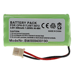 vhbw Batterie remplacement pour 89-1333-01-00, BT5632, BT5872, CPH-517J pour téléphone fixe sans fil (300mAh, 3,6V, NiMH)