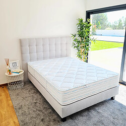 LUXURY LITERIE Matelas 140x200 cm, Thermotec, 24cm, mémoire de forme, ferme, indépendance du couchage, face été/hiver