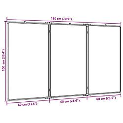 vidaXL Tableau blanc magnétique pliable 180x100x1,7 cm aluminium pas cher