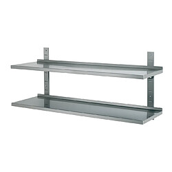 ETAGERE MURALE INOX PLEINE SUR CREMAILLERES-L2G 