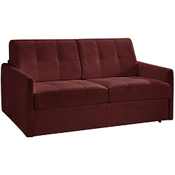 Inside 75 Canapé convertible CUBE en microfibre bordeaux couchage 160cm express sommier lattes matelas 16 cm