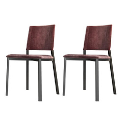 SEDIT Chaise Sara lot de 2 chaises bordeaux 