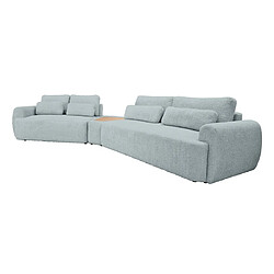 Bestmobilier Mahina - canapé d'angle gauche - 5 places avec bout de canapé - convertible avec coffre - en tissu bouclette Mahina - canapé d'angle gauche - 5 places avec bout de canapé - convertible avec coffre - en tissu bouclette - Bleu