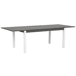 Beliani Table de jardin 168/248 x 100 cm Métal Gris PANCOLE 