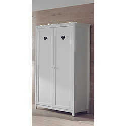 Avis Mes Armoire 2 portes 110x57x190,5 cm en pin blanc - AMORENA