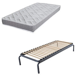 Ebac Lit gigogne + matelas Morgan - 80x190 - Mousse - 20 lattes bois - Gain de place