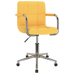 vidaXL Chaise pivotante de salle à manger Jaune moutarde Tissu 