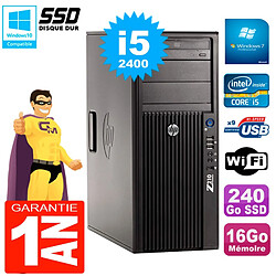 PC HP WorkStation Z210 Tour Core i5-2400 RAM 16Go SSD 240Go Graveur DVD Wifi W7 · Occasion 