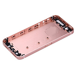 Wewoo Pour iPhone SE Couverture arrière or rose + Porte-cartes + Touche de contrôle du volume + Bouton d'alimentation + de vibreur interrupteur muet Couvercle de boîtier complet pièce détachée 5 en 1 pas cher