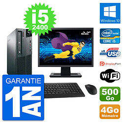 PC Lenovo M81 SFF Ecran 22" Intel i5-2400 RAM 4Go Disque 500Go Windows 10 Wifi · Occasion 