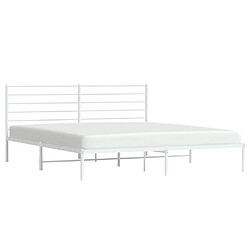 Acheter Maison Chic Lit adulte - Cadre de lit métal avec tête de lit,Structure du lit Contemporain pour chambre blanc 193x203 cm -MN63770