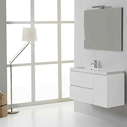 Kiamami Valentina MEUBLE DE SALLE DE BAINS MODERNE 90 cm AVEC TIROIRS MANHATTAN BLANC 