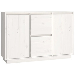 Maison Chic Buffet,Meuble de Rangement,commode pour salon,Cuisine Blanc 111x34x75 cm Bois massif de pin -MN15992