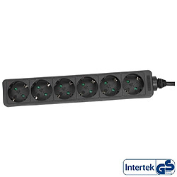 InLine® Power Strip, câble allemand de 1,5 m, 6 ports de type 6, type F, noir 