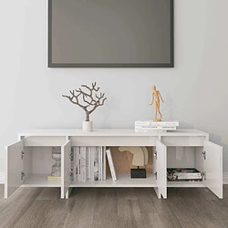 Avis Maison Chic Meuble TV scandinave - Banc TV pour salon Blanc brillant 120x30x40,5 cm Aggloméré -MN34121