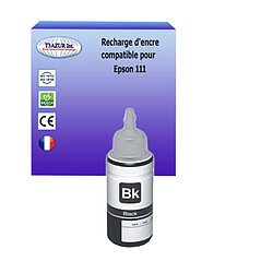 Encre compatible pigmenté pour Epson 111 (C13T03M140) - Noire 120ml - T3AZUR 