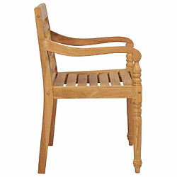 Maison Chic Lot de 2 Chaises Batavia avec coussins| chaises Relax d'extérieur verts Bois de teck massif -GKD97646 pas cher