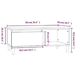 vidaXL Table basse Sonoma gris 90x50x36,5 cm Bois d'ingénierie pas cher