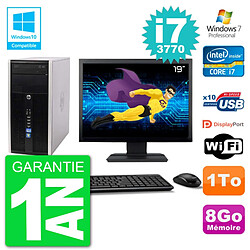 PC HP 6300 MT Ecran 19" Core i7-3770 RAM 8Go Disque 1To Graveur DVD Wifi W7 · Occasion 