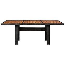 vidaXL Table à manger de jardin Noir 200x100x74 cm Résine tressée