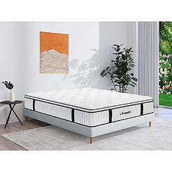 Vente-Unique Matelas 160 x 200 cm ressorts ensachés surmatelas intégré ép.28cm - AMERICAN DREAM de YSMÉE