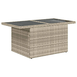 Avis vidaXL Salon de jardin avec coussins 7 pcs gris clair résine tressée