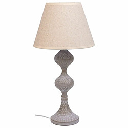 Lampe de bureau Alexandra House Living Blanc Gris Métal Tissu 220-240 V 25 x 50 x 25 cm 