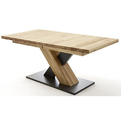 Pegane Table à manger en chêne sauvage massif - L180-270 x H78 x P100 cm