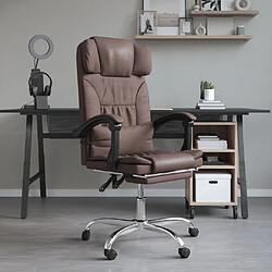 Maison Chic Fauteuil de massage inclinable de bureau,Fauteuil luxe de relaxation Marron Similicuir -MN77258