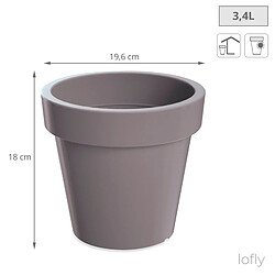 WellHome 3x Pot de fleurs en plastique de Beofly en gris 19,6 (long) x 19,6 (large) x 18.1 (High) cm