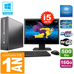 PC HP EliteDesk 800 G1 SFF Core I5-4570 16Go Disque 500 Go Wifi W7 Ecran 19" · Occasion 