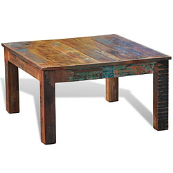 Avis vidaXL Table basse carrée Bois de récupération