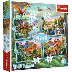 Trefl Puzzle 4in1 Unique dinosaurs 