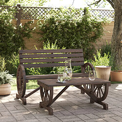 vidaXL Salon de jardin 2 pcs bois de sapin massif 