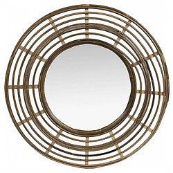 L'Héritier Du Temps Miroir Tendance en Rotin Grande Glace Décorative Ronde Design 3x54,5x54,5cm 