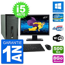 PC Tour HP 400 G1 Ecran 27" Intel i5-4570 RAM 8Go Disque 500Go Windows 10 Wifi · Occasion 