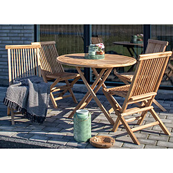 Mes Lot de 2 chaises de jardin 46x62x89 cm en teck naturel