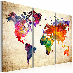 Paris Prix Tableau Imprimé The World's Map in Watercolor 80 x 120 cm 