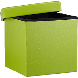 Helloshop26 Tabouret pouf banquette pliant meuble de rangement stable synthétique 38 cm vert 13_0002806_7